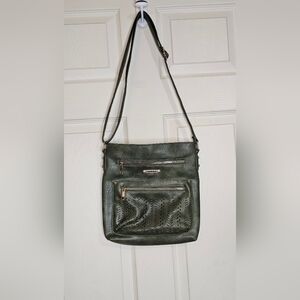 Mudd Olive Green Vegan Leather Crossbody Bag